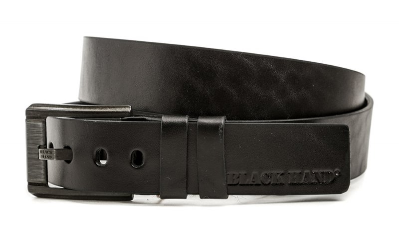 Black Hand 120-98 pánský černý kožený opasek šíře 38 mm | ARNO.cz - obuv s tradicí