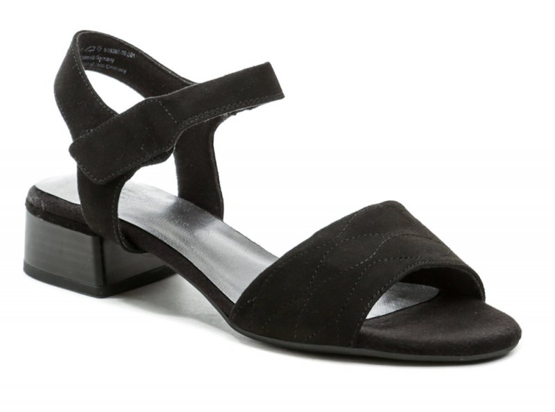Jana 8-28260-20 černé dámské sandály na podpatku šíře H | ARNO.cz - obuv s tradicí