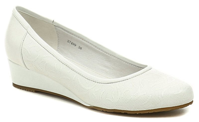 Deska 27499 bílé dámské lodičky na klínku | ARNO.cz - obuv s tradicí