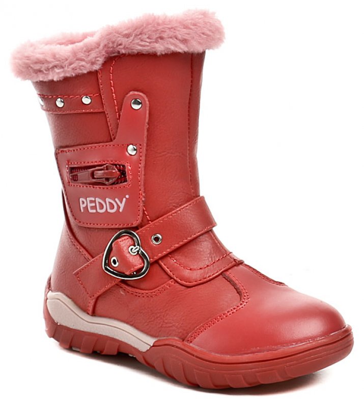 Peddy PT-633-35-08 červené dívčí kozačky | ARNO.cz - obuv s tradicí