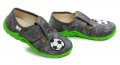 bar3Foot grafit zelená fotbal chlapecké bačkory 3BT13-3 | ARNO.cz - obuv s tradicí