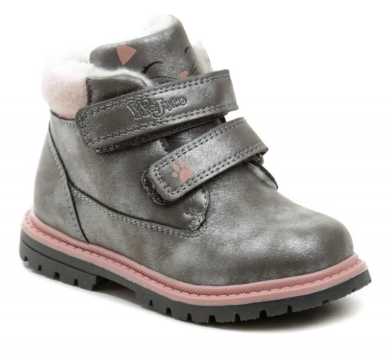 Wojtylko 1Z23022 šedo růžové dětské zimní boty | ARNO.cz - obuv s tradicí