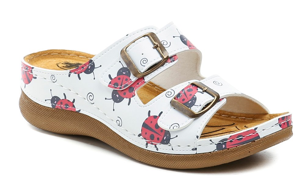 Medi Line 153-024 beruška bílé dámské zdravotní pantofle