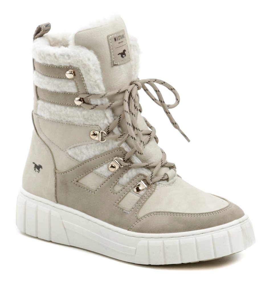 Mustang 1446-603-4 béžové dámská zimní obuv