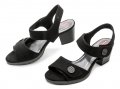 Jana 8-28308-28 černé dámské sandály na podpatku šíře H | ARNO.cz - obuv s tradicí