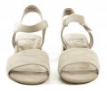 Jana 8-28260-20 béžové dámské sandály na podpatku šíře H | ARNO.cz - obuv s tradicí