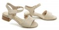 Jana 8-28260-20 béžové dámské sandály na podpatku šíře H | ARNO.cz - obuv s tradicí