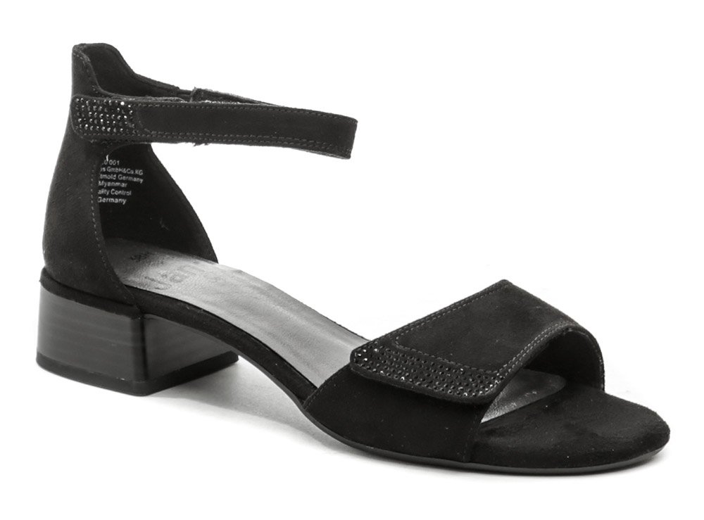 Jana 8-28261-20 černé dámské sandály na podpatku šíře H EUR 40