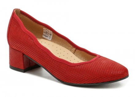 Dámská společenská i vycházková obuv na středním stabilním podpatku, vyrobená z pravé přírodní kůže.