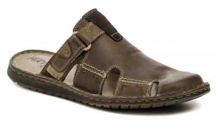 Pánská letní vycházková obuv typu pantofle, vyrobená z pravé přírodní kůže.