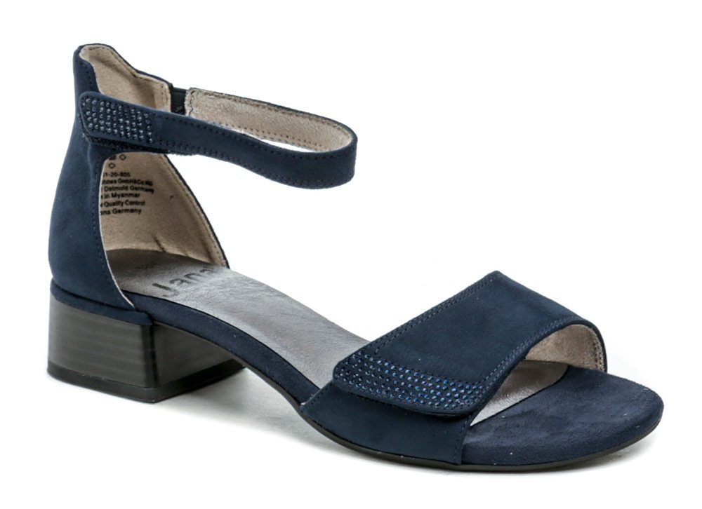 Jana 8-28261-20 modré dámské sandály na podpatku šíře H EUR 37