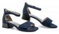 Jana 8-28261-20 modré dámské sandály na podpatku šíře H | ARNO.cz - obuv s tradicí