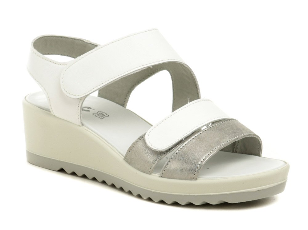 IMAC I3470e01 bílo stříbrné dámské sandály na klínku EUR 42