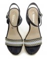 Tamaris 1-28329-42 navy dámské sandály na klínku | ARNO.cz - obuv s tradicí