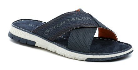 Pánská letní vycházková nazouvací obuv s volnou špicí i patou značky Tom Tailor. Obuv je vyrobená ze syntetické kůže v kombinaci s textilním materiálem.