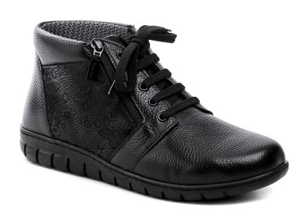 Dámská celoroční vycházková zdravotní obuv se šněrováním i zapínáním na zip. Obuv je vyrobena z pravé přírodní kůže s membránou Polar-Tex.