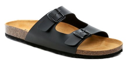 Pánská domácí a přezůvková zdravotní nazouvací obuv, vyrobená z pravé přírodní kůže v kombinaci s textilním a syntetickým materiálem.