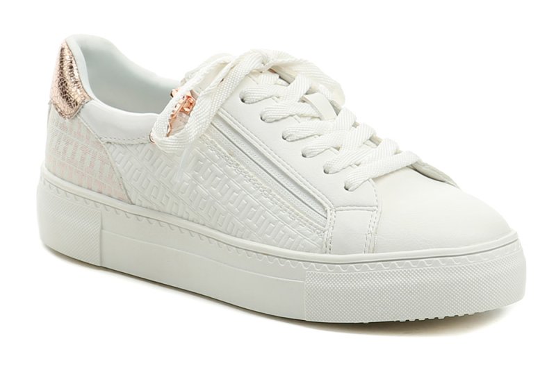 Tamaris 1-23736-42 bílé dámské polobotky se zlatorůžovým prvkem | ARNO.cz - obuv s tradicí