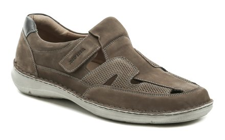 Pánská letní vycházková obuv typu polobotky se zalepováním na suchý zip. Obuv Josef Seibel je vyrobená z přírodní kůže s otvory pro cirkulaci vzduchu.