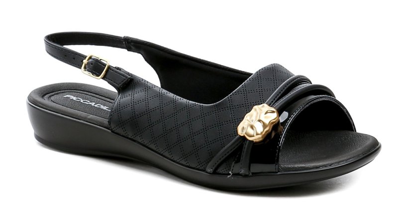 Piccadilly 500408-1 černé dámské nadměrné sandály šíře H | ARNO.cz - obuv s tradicí