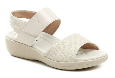 Dámská letní zdravotní vycházková obuv na nízkém klínku s volnou špicí i patou. Obuv je vyrobená z kvalitního syntetického materiálu a polstrovanou textilní podšívkou. Speciální úprava BUNION - měkký materiál v oblasti palcového kloubu.