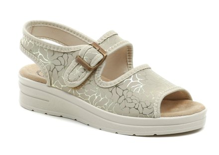 Dámská letní vycházková zdravotní obuv, vyrobena z textilního pružného materiálu vhodného pro halluxy. Obuv je vyrobená z textilního materiálu.