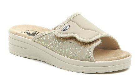 Dámská letní vycházková zdravotní obuv, vyrobena z textilního pružného materiálu vhodného pro halluxy. Obuv je vyrobená z textilního materiálu.