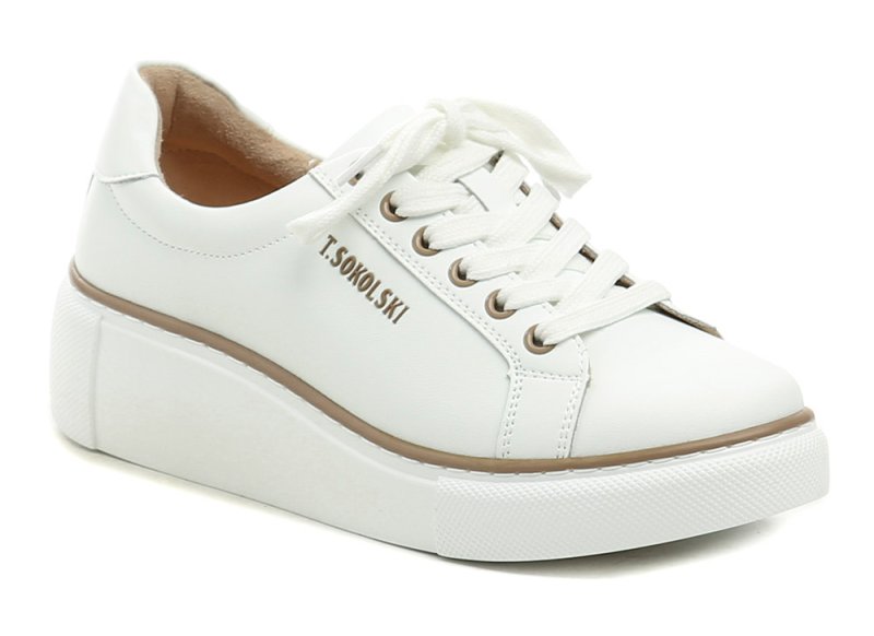 T.Sokolski W26-235 bílé dámské polobotky na klínku | ARNO.cz - obuv s tradicí