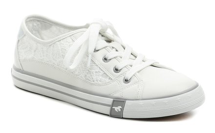 Dámská letní vycházková volnočasová obuv na šněrování, vyrobená z kombinace syntetického a textilního krajkového materiálu.