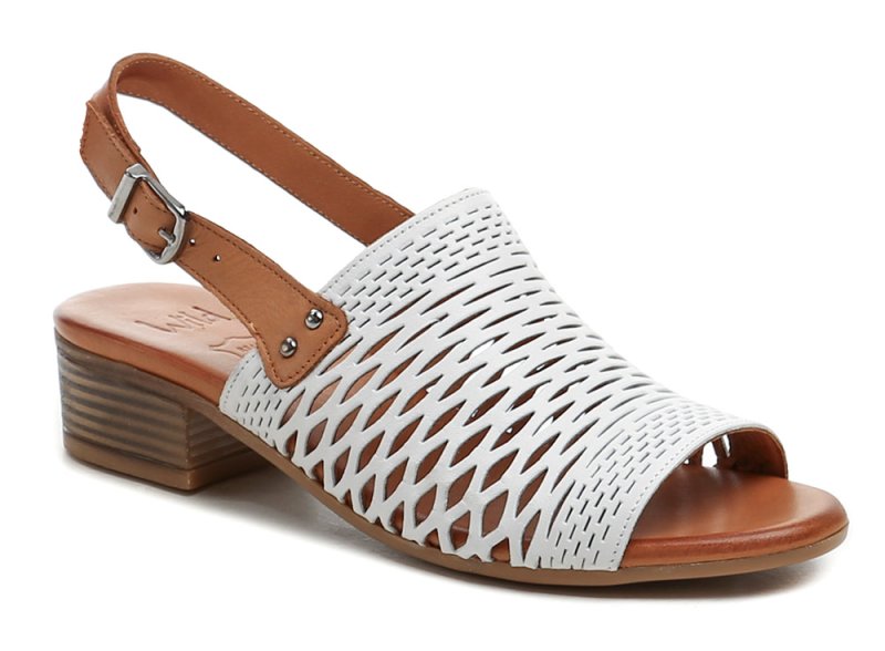Wild 191SB3A1529-B2 bílo hnědé dámské sandály na podpatku | ARNO.cz - obuv s tradicí