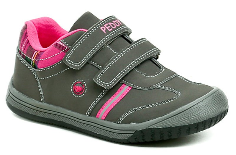 Peddy PU-525-30-09 šedo růžové dívčí polobotky | ARNO.cz - obuv s tradicí