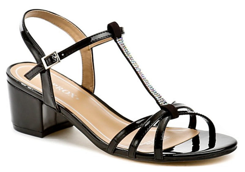Sprox 252751 černé dámské sandály na podpatku | ARNO.cz - obuv s tradicí