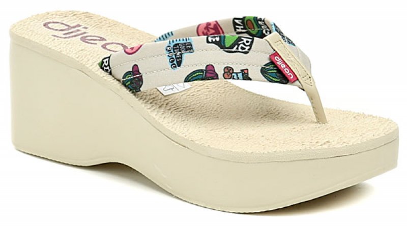 Dijean 276-118-820 béžové žabky na platformě | ARNO.cz - obuv s tradicí