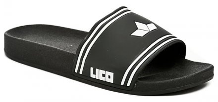 Pánská nadměrná nazouvací obuv typu plážovky s pevným nártovým páskem, vyrobená ze syntetického materiálu.