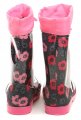 KTR 3G1467C černo růžové dětské holínky s květinka | ARNO.cz - obuv s tradicí