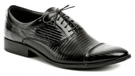 Pánská nadměrná celoroční společenská obuv na šněrování, vyrobená z pravé přírodní kůže.