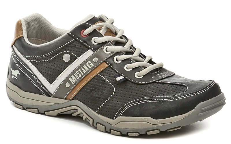 Mustang 4027-310-200 šedé pánské nadměrné polobotky | ARNO.cz - obuv s tradicí