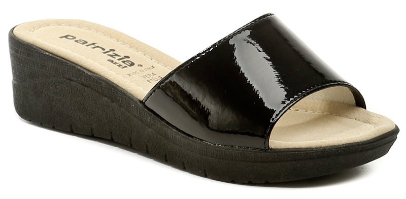 Patrizia Azzi 1477 černé dámské nazouváky na klínku | ARNO.cz - obuv s tradicí