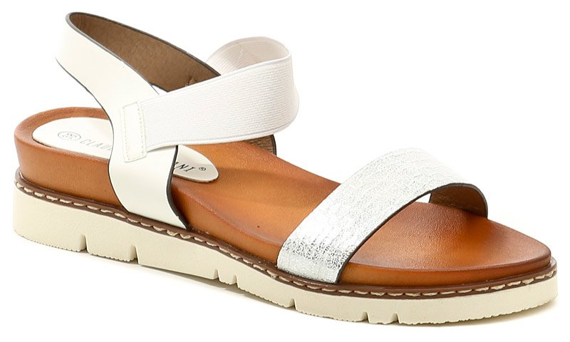 Claudia Ghizzani 2-030402 bílo stříbrné dámské sandály | ARNO.cz - obuv s tradicí