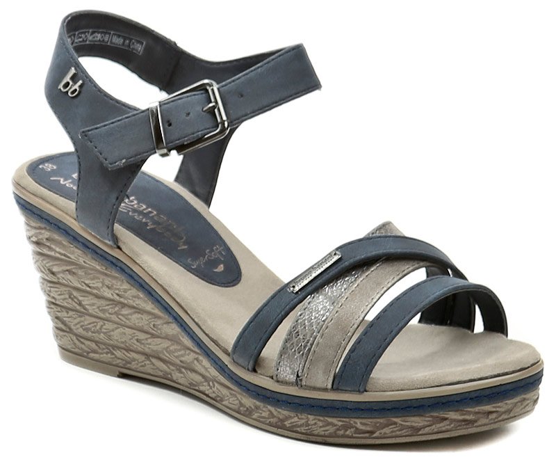 Bruno Banani 282221 denim dámské letní sandály na klínku | ARNO.cz - obuv s tradicí