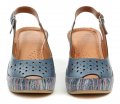 Karyoka 1501 modré dámské sandály na klínku | ARNO.cz - obuv s tradicí