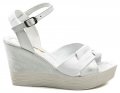 Mintaka 811134 bílo stříbrná dámská letní obuv na klínu | ARNO.cz - obuv s tradicí
