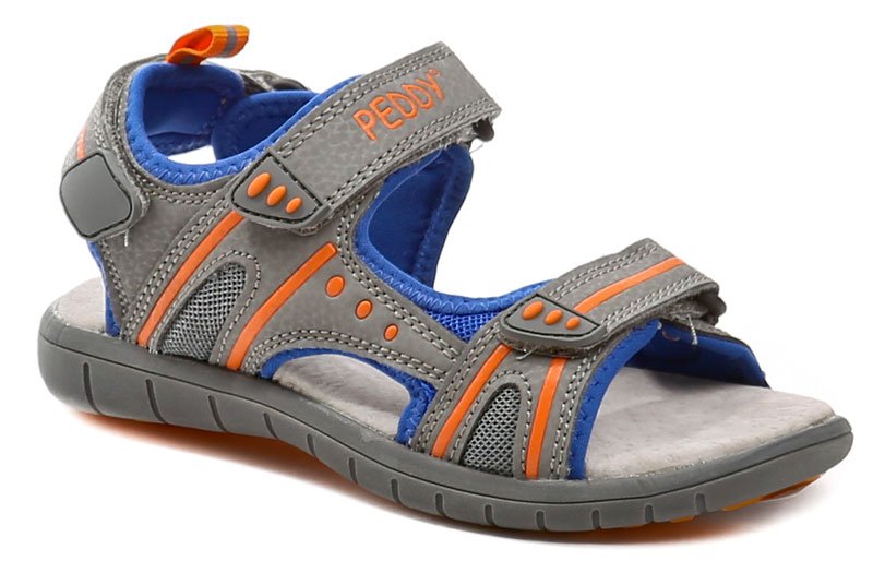 Peddy PO-512-37-07 šedo oranžové dětské sandály | ARNO.cz - obuv s tradicí