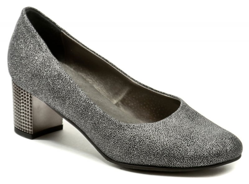 De plus 9764-5090 šedo stříbrné dámské nadměrné lodičky | ARNO.cz - obuv s tradicí