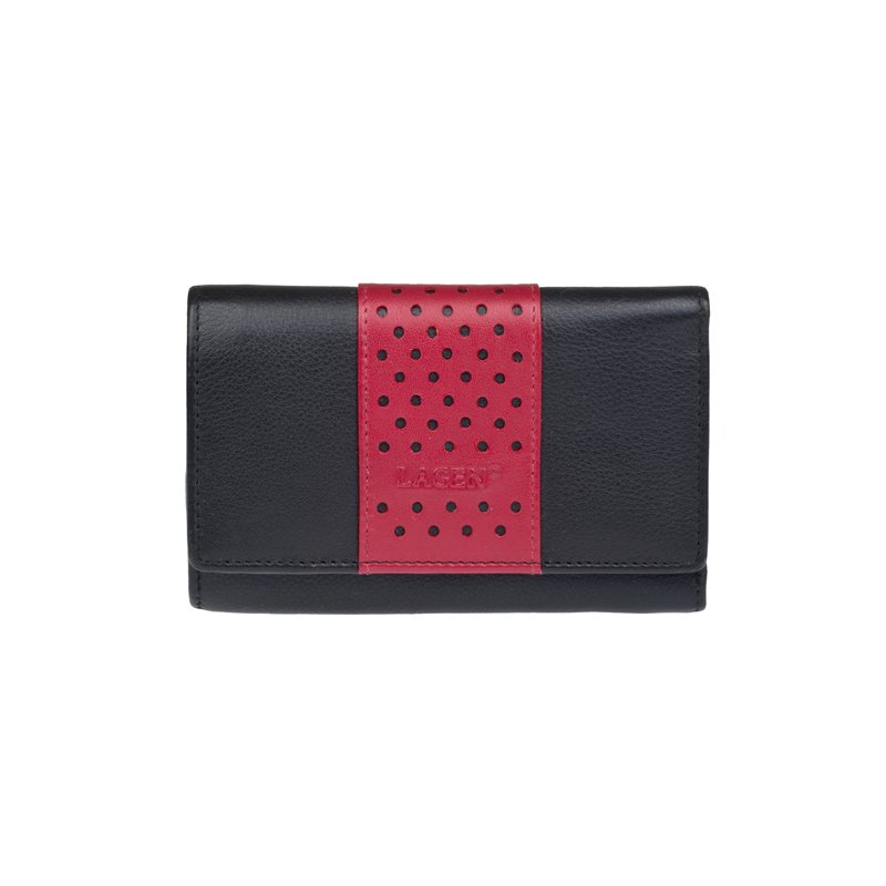 Lagen V-16 černo červená dámská kožená peněženka | ARNO.cz - obuv s tradicí