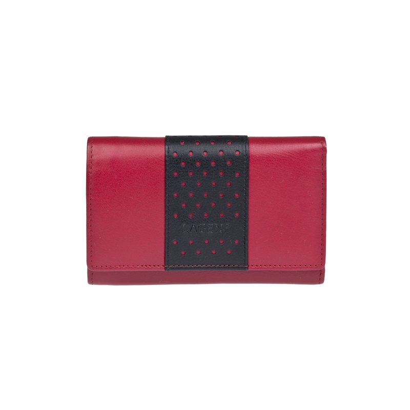 Lagen V-16 červeno černá dámská kožená peněženka | ARNO.cz - obuv s tradicí