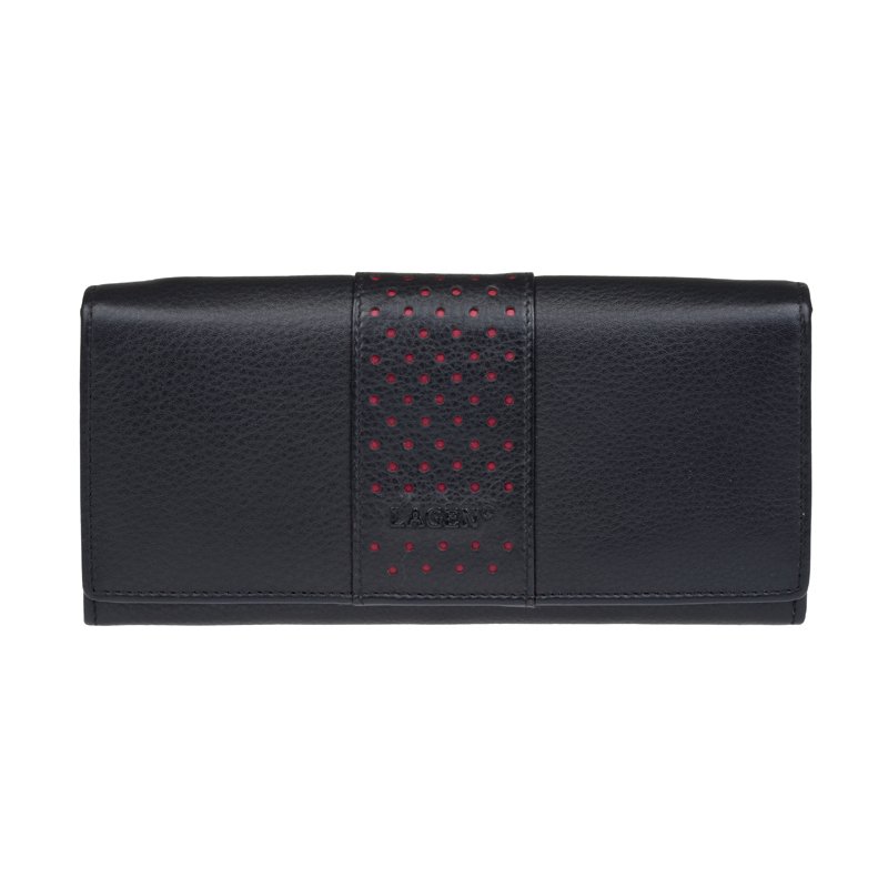 Lagen V-15 černá červená dámská kožená peněženka | ARNO.cz - obuv s tradicí