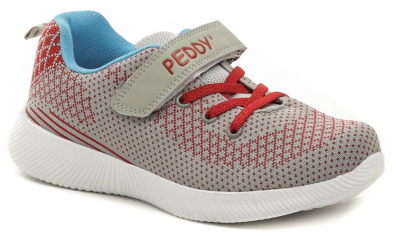 Peddy PO-507-22-05 šedo červené dětské tenisky | ARNO.cz - obuv s tradicí