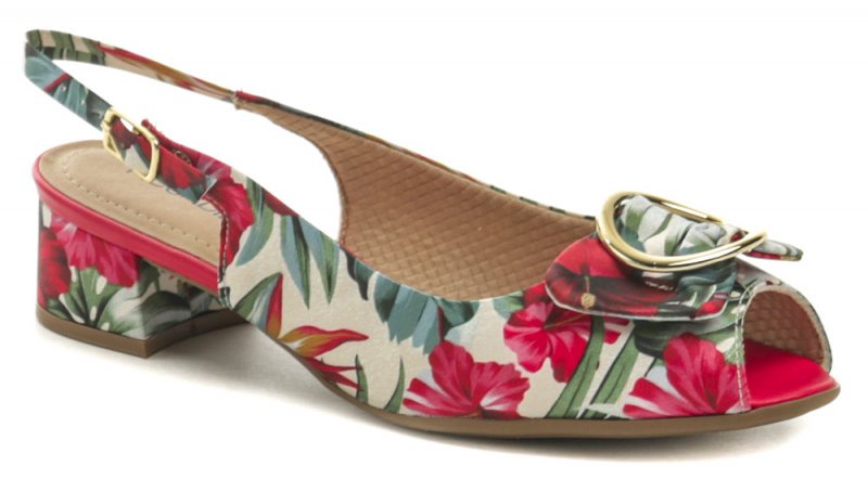 Piccadilly 114011 květované dámské sandály na podpatku | ARNO.cz - obuv s tradicí