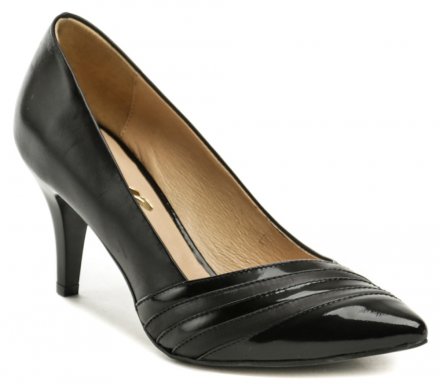 Dámská společenská i vycházková obuv na středním elegantním podpatku, vyrobená z pravé přírodní kůže.
